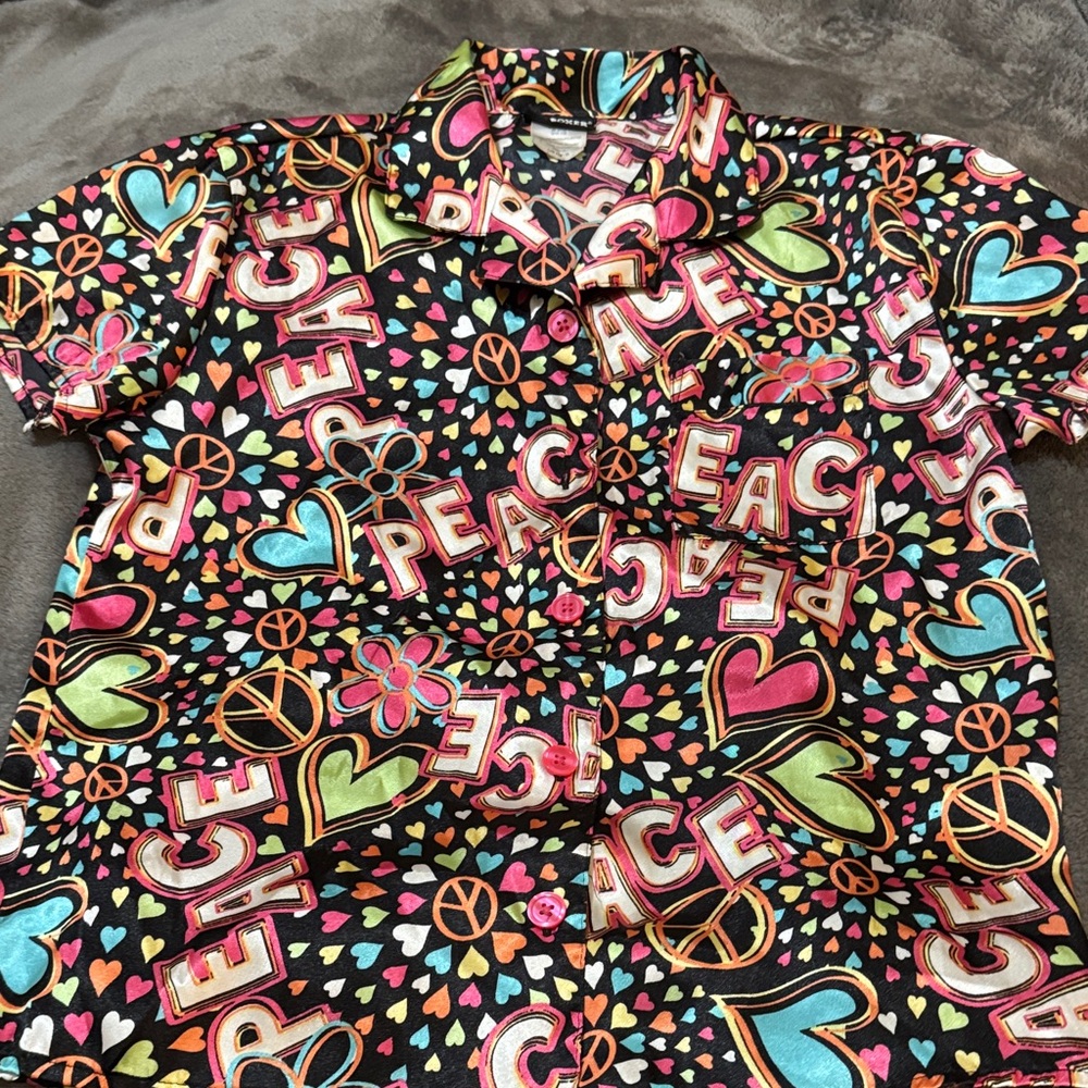 Joe Boxer Multicolor Peace Print Shirt